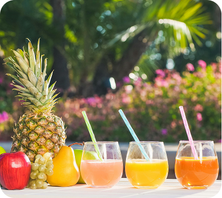 Fresh fruits and juices